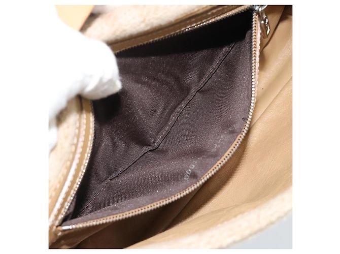 Borsa a Spalla FENDI Mamma Baguette in Tela Zucca Felt Beige Silver Auth 186896SAM Argento - vista 20