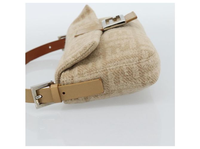 Borsa a Spalla FENDI Mamma Baguette in Tela Zucca Felt Beige Silver Auth 186896SAM Argento - vista 4