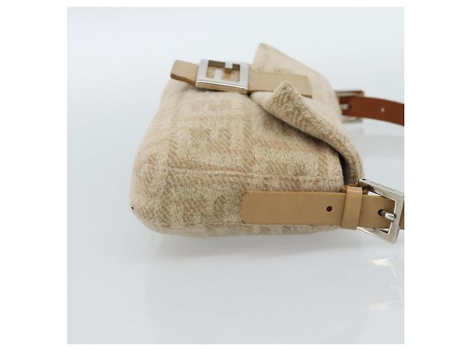 Borsa a Spalla FENDI Mamma Baguette in Tela Zucca Felt Beige Silver Auth 186896SAM Argento - vista 5