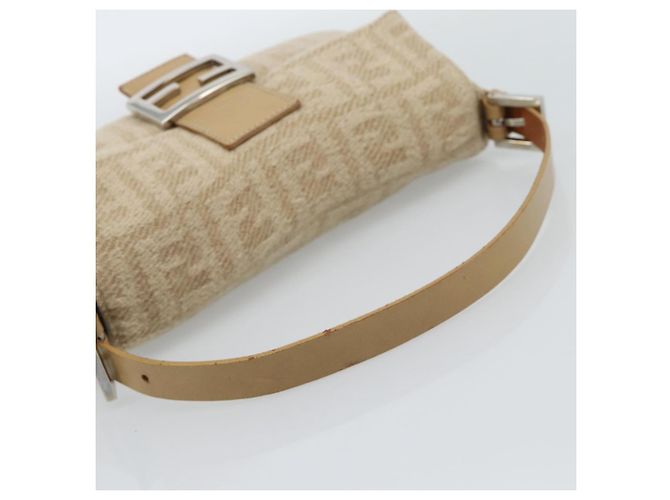 Borsa a Spalla FENDI Mamma Baguette in Tela Zucca Felt Beige Silver Auth 186896SAM Argento - vista 7