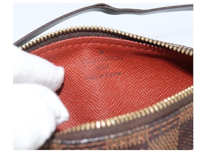 LOUIS VUITTON Pouch Papillon Damier Ebene Auth LV 187564 - vista 11