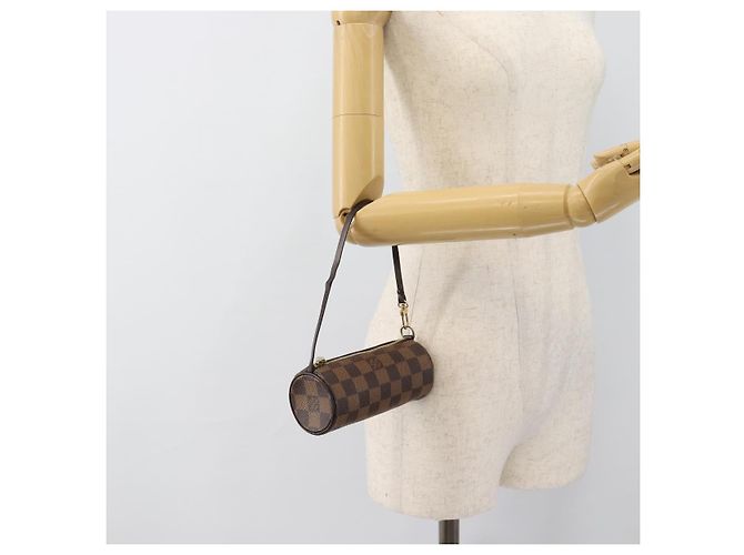 LOUIS VUITTON Pouch Papillon Damier Ebene Auth LV 187564 - vista 20
