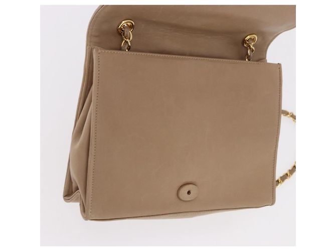 CHANEL Matelasse Chain Shoulder Bag Lamb Skin Beige Gold CC Auth 187157A D'oro - vista 17