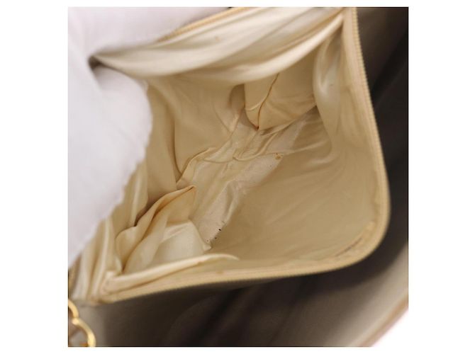 CHANEL Matelasse Chain Shoulder Bag Lamb Skin Beige Gold CC Auth 187157A D'oro - vista 23