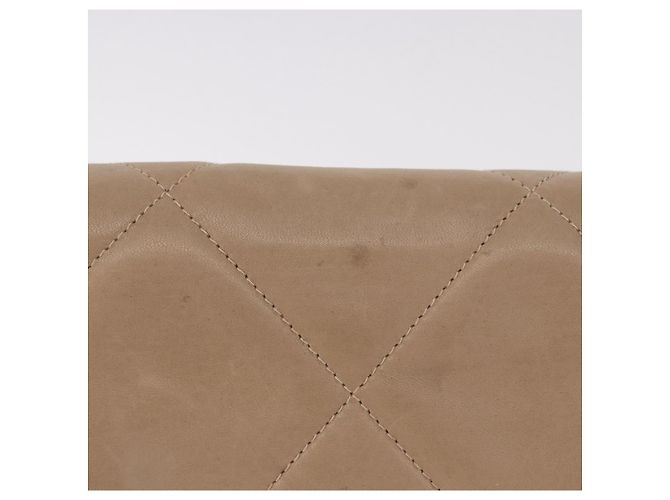 CHANEL Matelasse Chain Shoulder Bag Lamb Skin Beige Gold CC Auth 187157A D'oro - vista 3