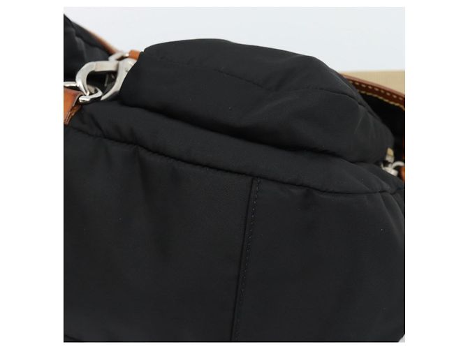 Borsa a tracolla Miu Miu Nylon Nero Argento Auth 186046A - vista 10