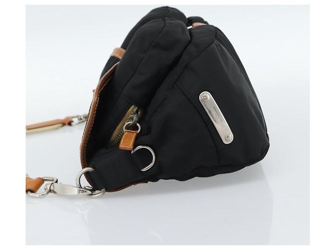 Borsa a tracolla Miu Miu Nylon Nero Argento Auth 186046A - vista 4
