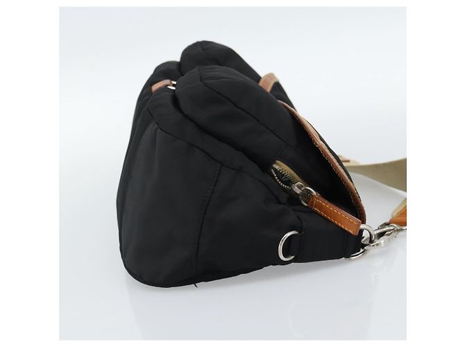 Borsa a tracolla Miu Miu Nylon Nero Argento Auth 186046A - vista 5