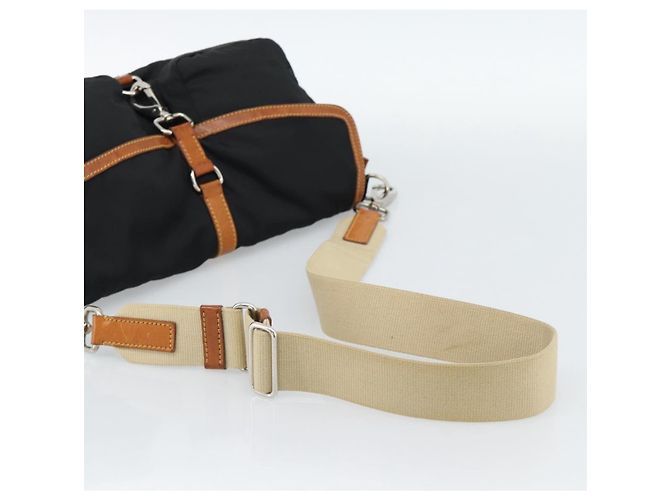 Borsa a tracolla Miu Miu Nylon Nero Argento Auth 186046A - vista 7