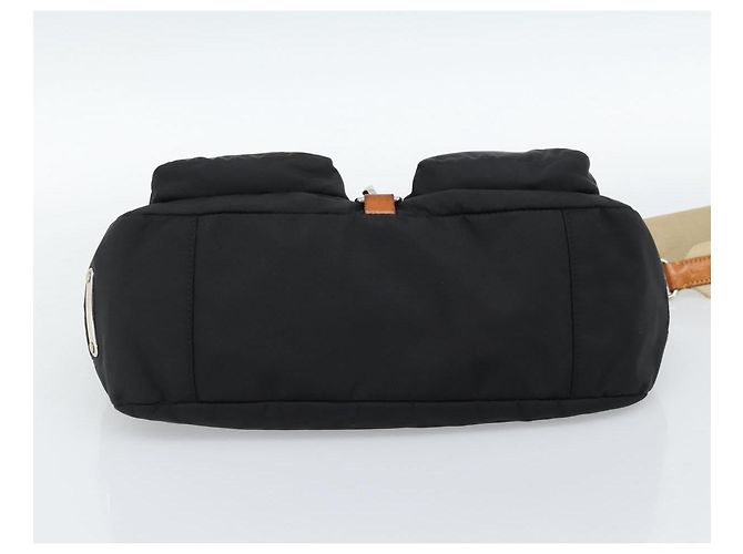 Borsa a tracolla Miu Miu Nylon Nero Argento Auth 186046A - vista 9