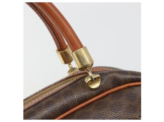 Céline Borsa CELINE Macadam Canvas PVC Pelle Marrone Oro Auth 185533 D'oro - vista 15