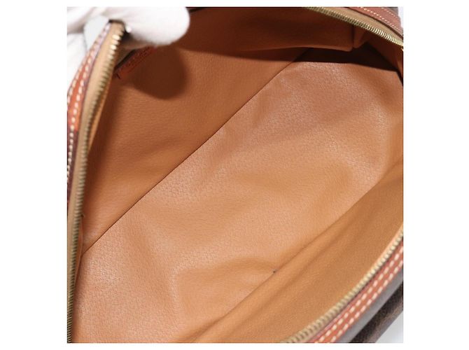 Céline Borsa CELINE Macadam Canvas PVC Pelle Marrone Oro Auth 185533 D'oro - vista 19