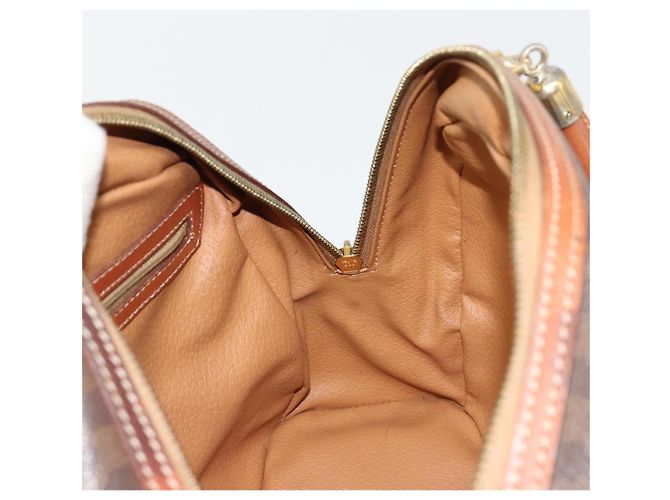 Céline Borsa CELINE Macadam Canvas PVC Pelle Marrone Oro Auth 185533 D'oro - vista 20