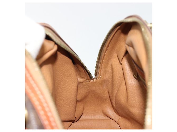 Céline Borsa CELINE Macadam Canvas PVC Pelle Marrone Oro Auth 185533 D'oro - vista 21