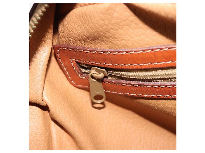 Céline Borsa CELINE Macadam Canvas PVC Pelle Marrone Oro Auth 185533 D'oro - vista 22