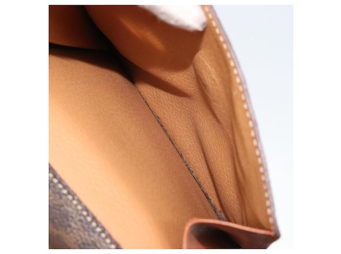 Céline Borsa CELINE Macadam Canvas PVC Pelle Marrone Oro Auth 185533 D'oro - vista 24