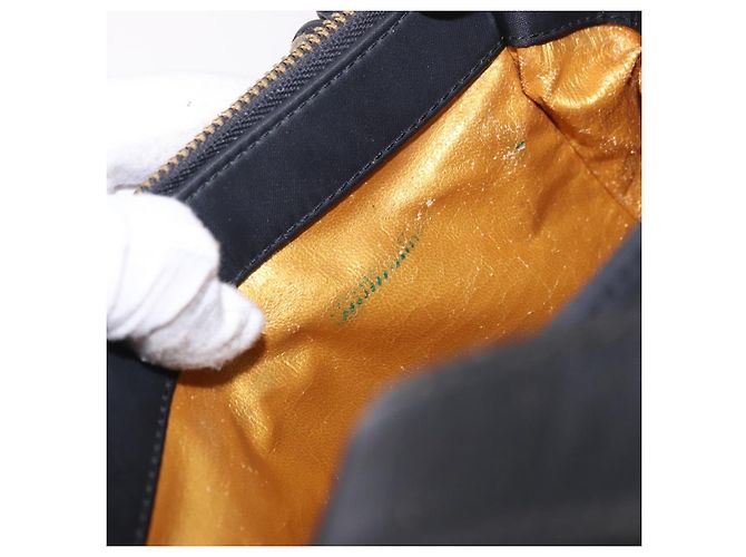 Borsa a Spalla VERSACE Nylon Nero Oro Auth 185860 D'oro - vista 11
