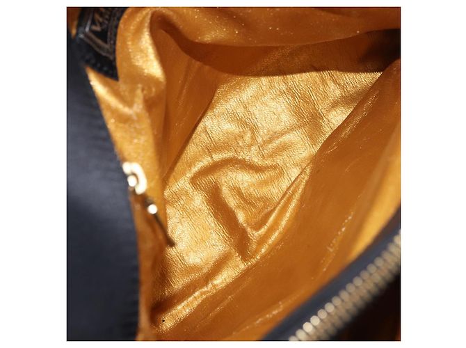 Borsa a Spalla VERSACE Nylon Nero Oro Auth 185860 D'oro - vista 12