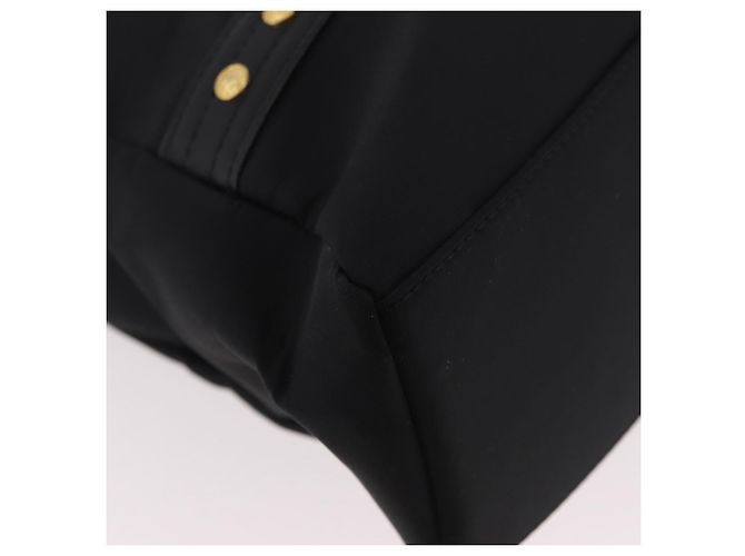 Borsa a Spalla VERSACE Nylon Nero Oro Auth 185860 D'oro - vista 9