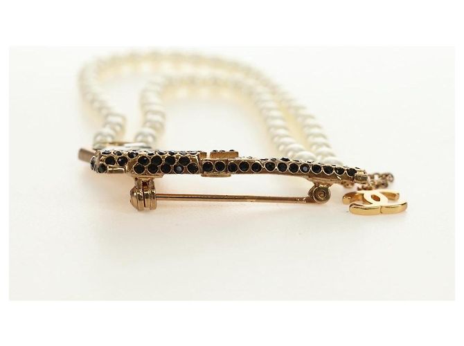 Spilla CHANEL metallo Gold Tone CC Auth 185416SM - vista 15