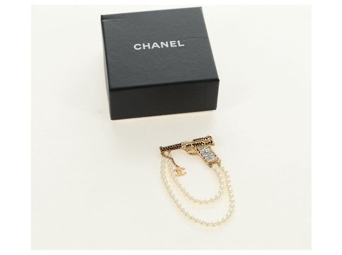 Spilla CHANEL metallo Gold Tone CC Auth 185416SM - vista 18