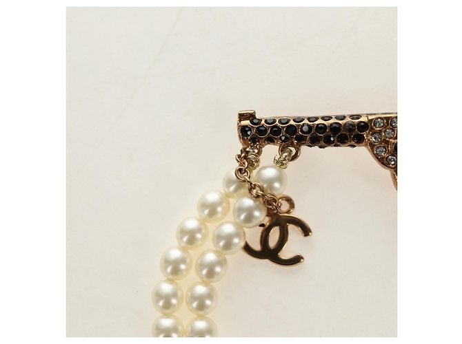 Spilla CHANEL metallo Gold Tone CC Auth 185416SM - vista 3