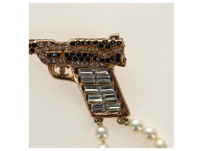 Spilla CHANEL metallo Gold Tone CC Auth 185416SM - vista 4