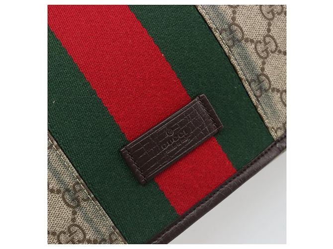 Borsa a tracolla GUCCI GG Supreme Web Sherry Line PVC Beige Rosso 180692 Auth ka4786A - vista 15