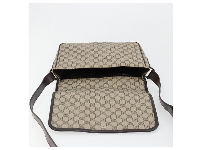 Borsa a tracolla GUCCI GG Supreme Web Sherry Line PVC Beige Rosso 180692 Auth ka4786A - vista 16