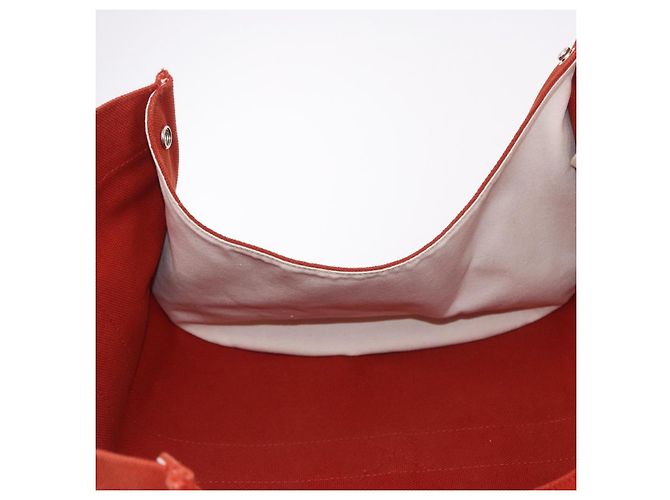 Hermès Borsa HERMES Cannes MM in cotone Arancione Argento Autentica 179542A - vista 17