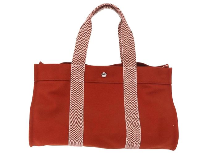 Hermès Borsa HERMES Cannes MM in cotone Arancione Argento Autentica 179542A - vista 2