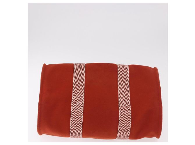 Hermès Borsa HERMES Cannes MM in cotone Arancione Argento Autentica 179542A - vista 9