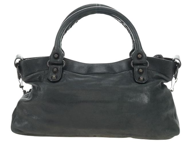 BALENCIAGA Borsa The First in Pelle 2way Navy 103208 Auth 185338M Blu navy - vista 3