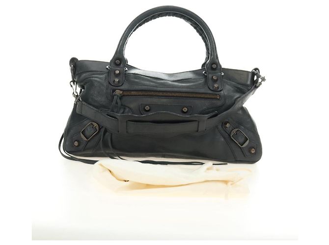BALENCIAGA Borsa The First in Pelle 2way Navy 103208 Auth 185338M Blu navy - vista 31