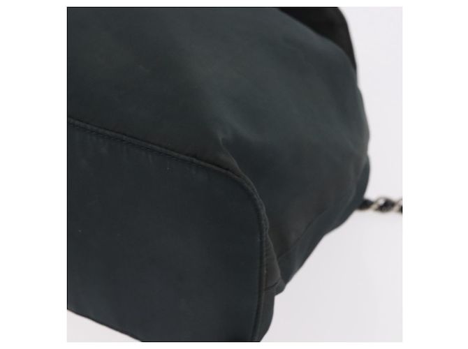 Zaino a tracolla con catena PRADA Nylon Verde Argento Auth 185902A - vista 13