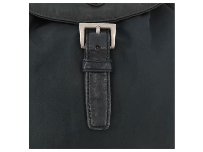 Zaino a tracolla con catena PRADA Nylon Verde Argento Auth 185902A - vista 16