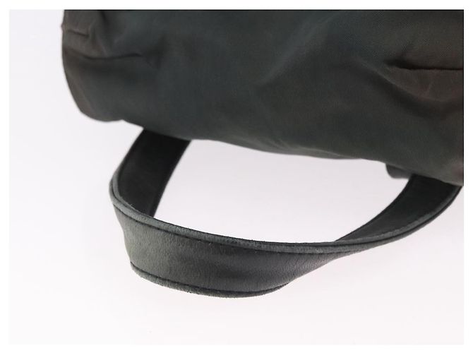 Zaino a tracolla con catena PRADA Nylon Verde Argento Auth 185902A - vista 7