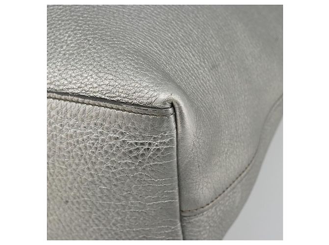 PRADA Tote Bag Leder Silber Auth ka4827 - Ansicht 10