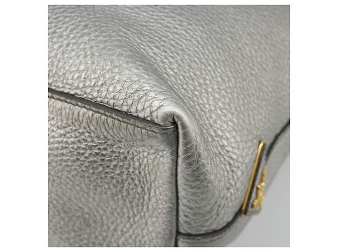 PRADA Tote Bag Leder Silber Auth ka4827 - Ansicht 12