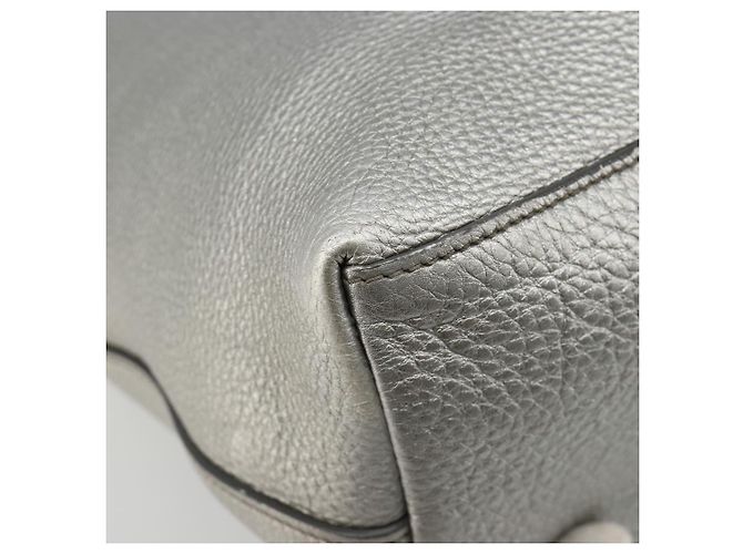 PRADA Tote Bag Leder Silber Auth ka4827 - Ansicht 13