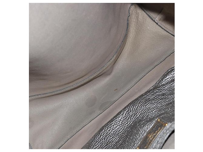 PRADA Tote Bag Leder Silber Auth ka4827 - Ansicht 16