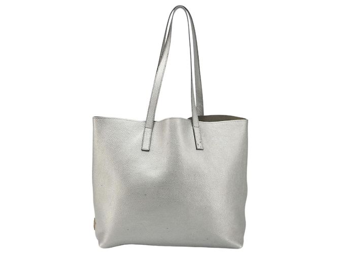 PRADA Tote Bag Leder Silber Auth ka4827 - Ansicht 2