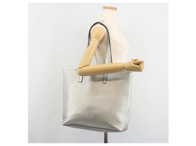 PRADA Tote Bag Leder Silber Auth ka4827 - Ansicht 22