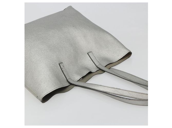 PRADA Tote Bag Leder Silber Auth ka4827 - Ansicht 6
