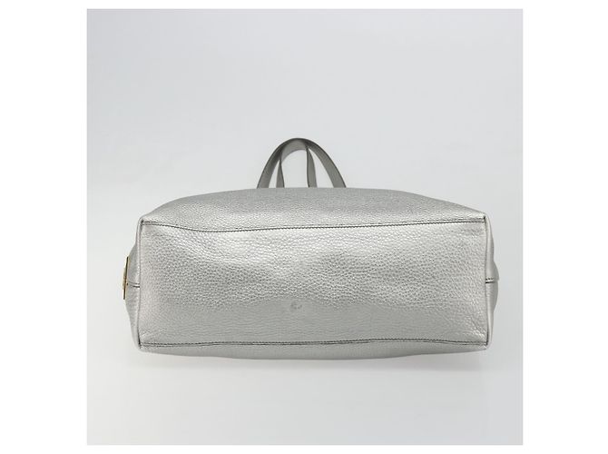 PRADA Tote Bag Leder Silber Auth ka4827 - Ansicht 9