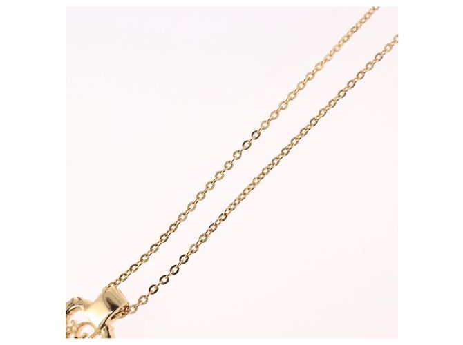 Christian Dior Strassherz-Halskette Metall Gold Auth SW2427 Golden - Ansicht 10