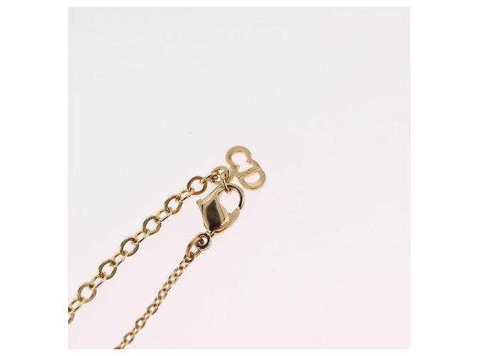 Christian Dior Strassherz-Halskette Metall Gold Auth SW2427 Golden - Ansicht 13