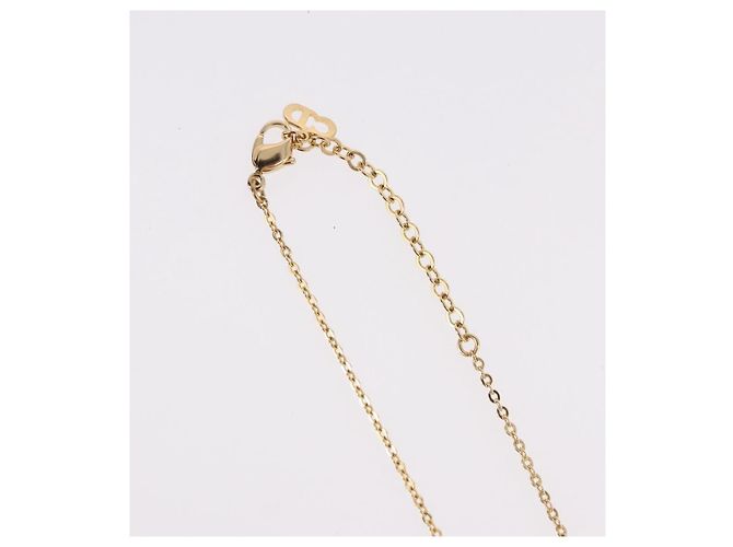 Christian Dior Strassherz-Halskette Metall Gold Auth SW2427 Golden - Ansicht 7