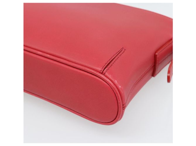 BURBERRY Schultertasche Leder Rot Silber Authentisch 186215A - Ansicht 10