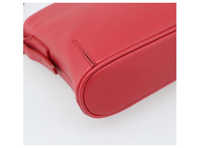 BURBERRY Schultertasche Leder Rot Silber Authentisch 186215A - Ansicht 11